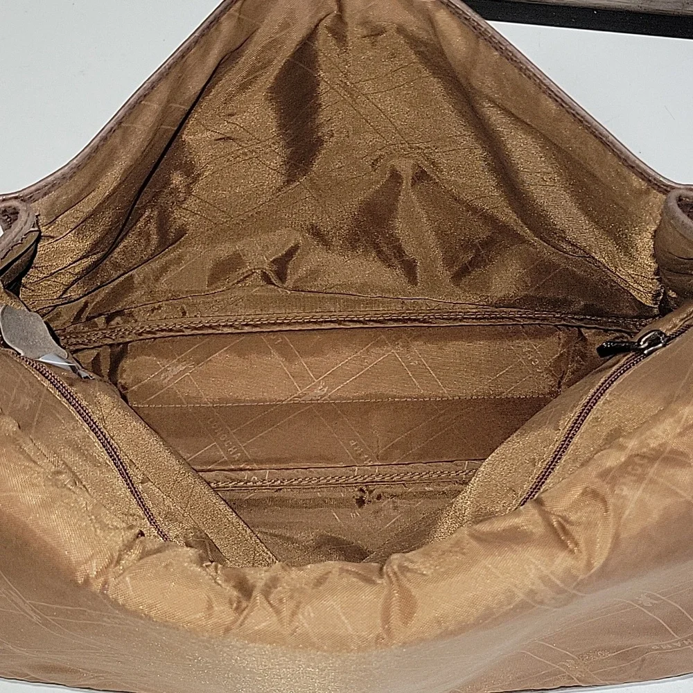 Longchamp Brown Leather Messenger Crossbody Bag